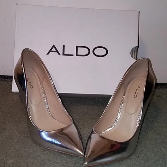 Aldo Shoes - Aldo Shiny Silver Pointed Heels